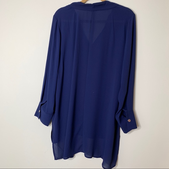 NWT Eloquii Navy V Neck Hi Lo Hem Tunic Sz 18 - Picture 6 of 6